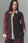 Maeve Silky Shirt Blouse In Multi
