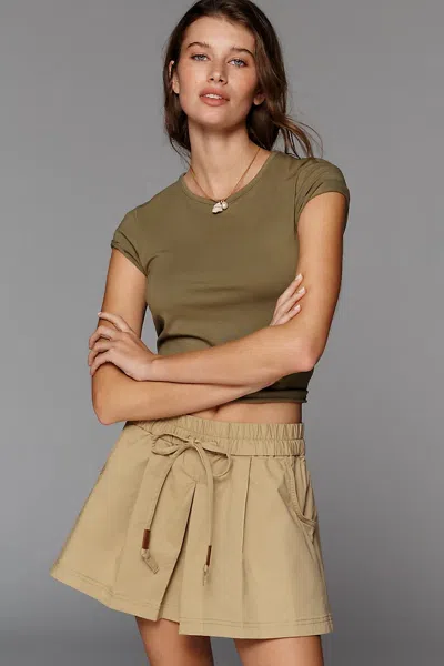 Maeve Skirty Chino Utility Shorts In Beige