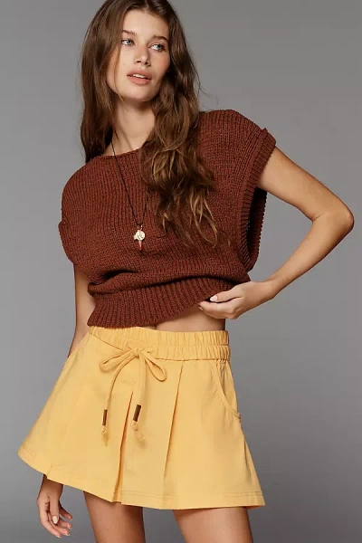 Maeve Skirty Chino Utility Shorts In Yellow