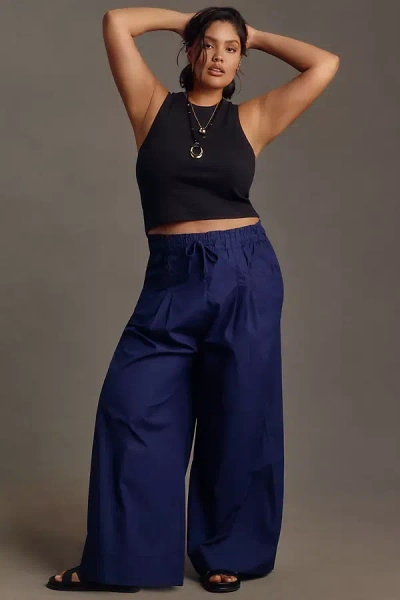 Maeve Skirty Utility Wide-leg Pants In Blue