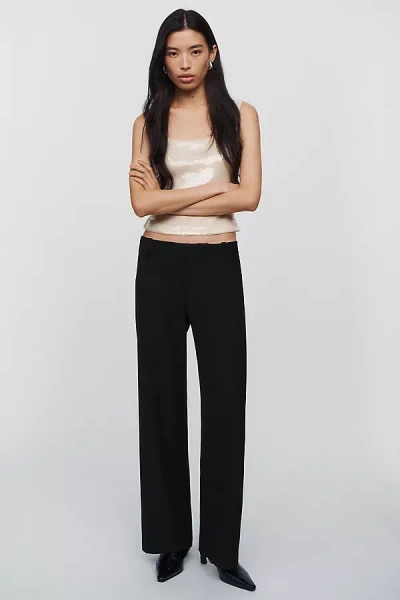 Maeve Sleek Low Rise Trousers Pants In Black
