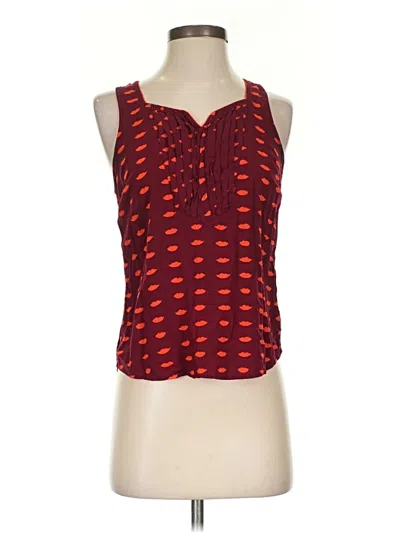 Pre-owned Maeve Sleeveless Blouse In Red
