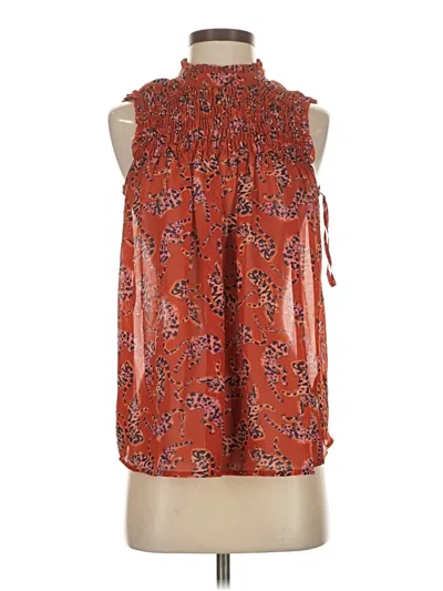 Pre-owned Maeve Sleeveless Blouse In Red
