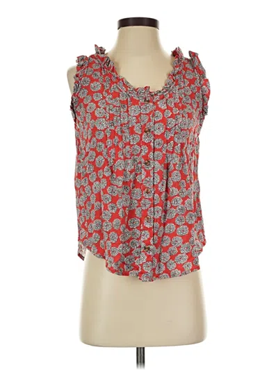 Pre-owned Maeve Sleeveless Blouse In Red