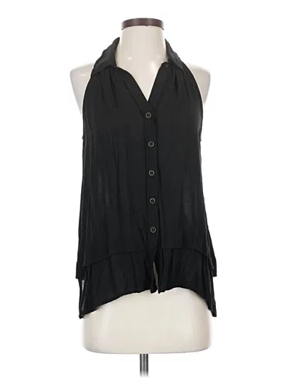 Pre-owned Maeve Sleeveless Button Down Shirt In Black