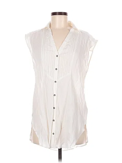 Pre-owned Maeve Sleeveless Button Down Shirt In Ivory