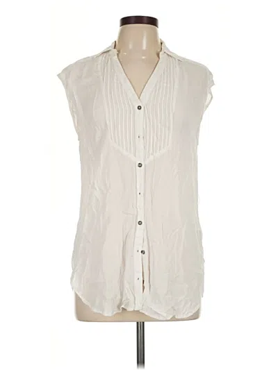 Pre-owned Maeve Sleeveless Button Down Shirt In Ivory