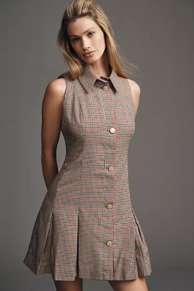 Maeve Sleeveless Button-front A-line Mini Dress In Multi