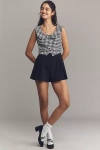 Maeve Sleeveless Collared Twofer Romper In Black