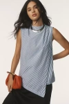 MAEVE SLEEVELESS COWL-NECK ASYMMETRICAL BLOUSE