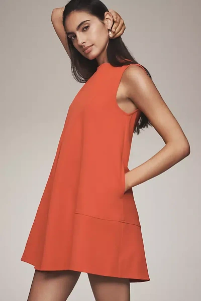 Maeve Sleeveless Crew-neck Swing Mini Dress In Red