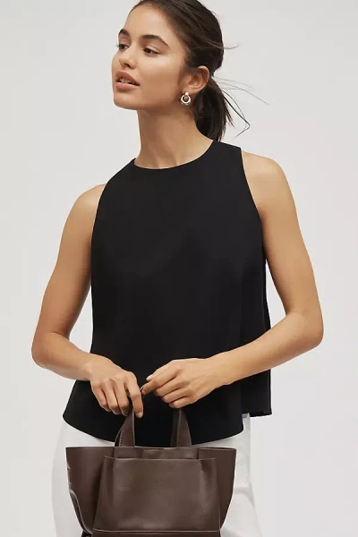 Maeve Sleeveless Cross-back Top In Black