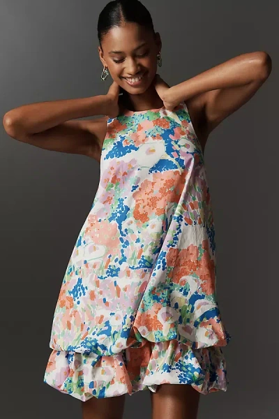 Maeve Sleeveless Double Bubble-hem Mini Dress In Multi