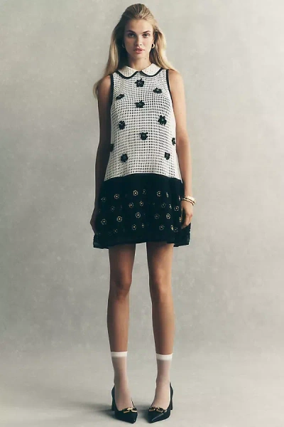 Maeve Sleeveless Embellished Drop-waist Mini Dress In Black