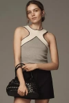 Maeve Sleeveless Halter Tank Top In Grey