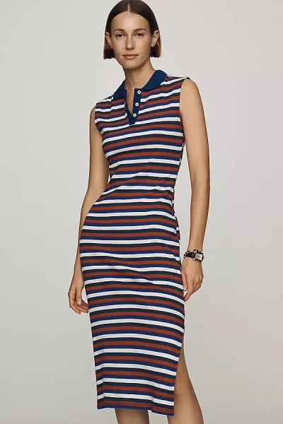 Maeve Sleeveless Knit Polo Midi Dress In Multi