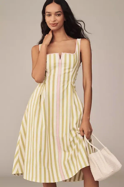 Maeve Sleeveless Notched Square-neck Midi Dress