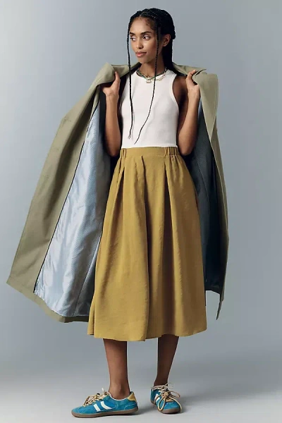 Maeve Sleeveless Racerback Twofer Midi Dress In Green