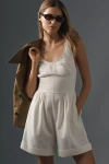 Shop Maeve Sleeveless Scoop-neck Romper In White