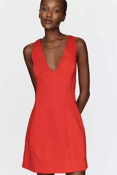 Maeve Sleeveless Scoop-neck Mini Dress In Red