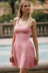 Maeve Sleeveless Seamed Fit & Flare Mini Dress In Pink