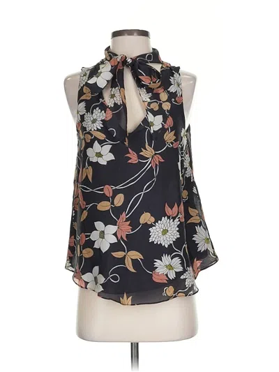 Pre-owned Maeve Sleeveless Silk Top Black Halter Neckline Tops