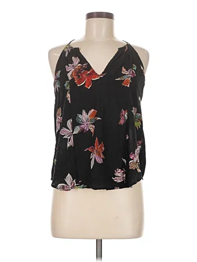 Pre-owned Maeve Sleeveless Silk Top Black Halter Neckline Tops