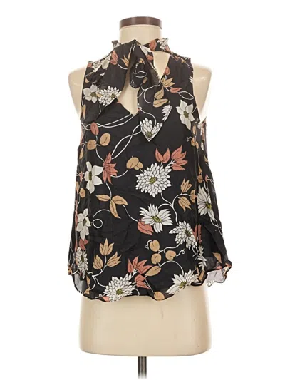 Pre-owned Maeve Sleeveless Silk Top Black Halter Neckline Tops