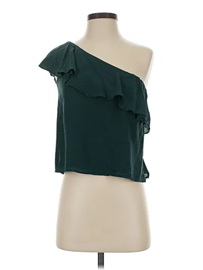 Pre-owned Maeve Sleeveless Silk Top Green One Shoulder Neckline Tops