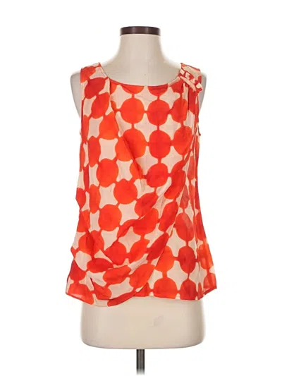 Pre-owned Maeve Sleeveless Silk Top Orange Square Neckline Tops