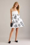 Maeve Sleeveless Square-neck Babydoll Mini Dress In Black