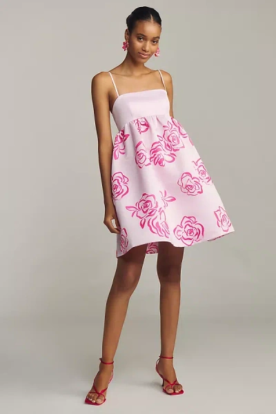 Maeve Sleeveless Square-neck Babydoll Mini Dress In Pink
