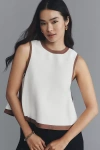 Maeve Sleeveless Swing Knit Top In White