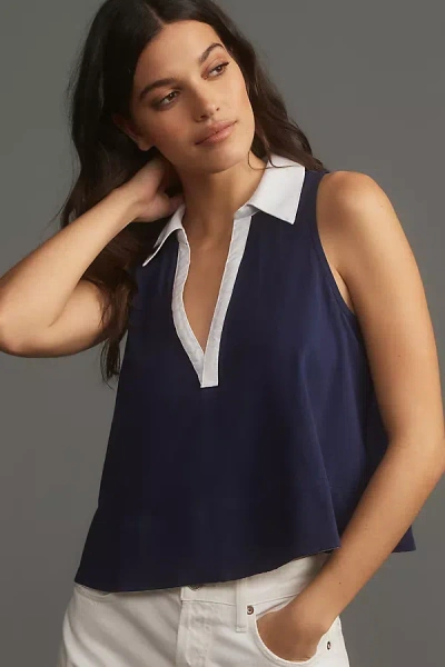Maeve Sleeveless Swing Popover Top In Blue
