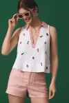 Maeve Sleeveless Swing Popover Top In White