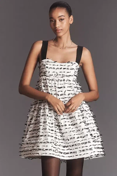 Maeve Sleeveless Textured Swing Mini Dress In White