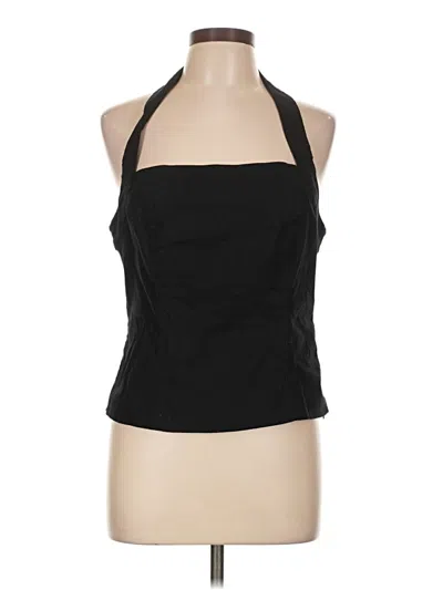Pre-owned Maeve Sleeveless Top Black Halter Neckline Tops