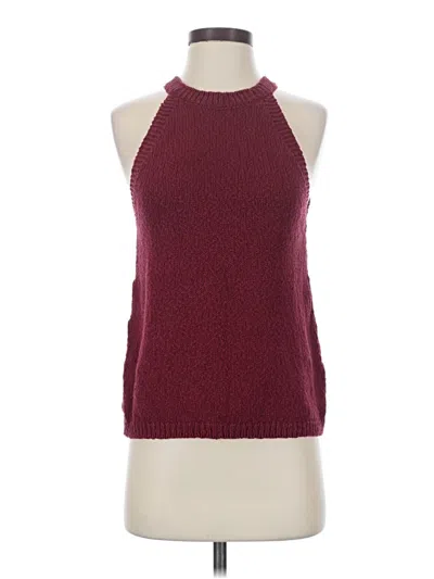 Pre-owned Maeve Sleeveless Top Burgundy Halter Neckline Tops