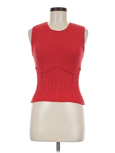 Pre-owned Maeve Sleeveless Top Red Boatneck Tops