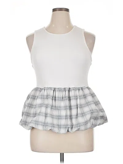 Pre-owned Maeve Sleeveless Top White Halter Neckline Tops