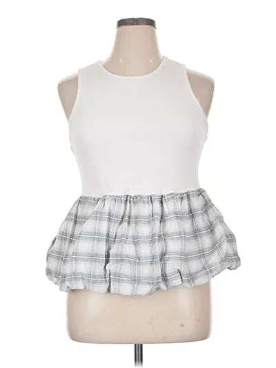 Pre-owned Maeve Sleeveless Top White Mock Neckline Tops