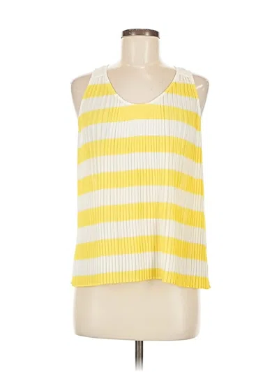 Pre-owned Maeve Sleeveless Top Yellow Halter Neckline Tops