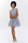 Maeve Sleeveless V-neck Fit & Flare Shirtdress In Blue