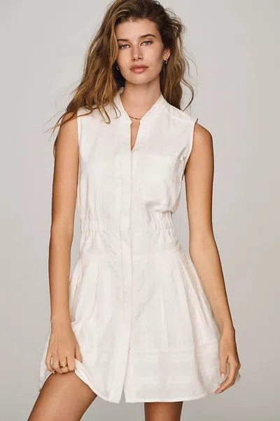 Maeve Sleeveless V-neck Shirtdress In White