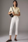 Maeve Slim Cuffed Crop Jeans In White