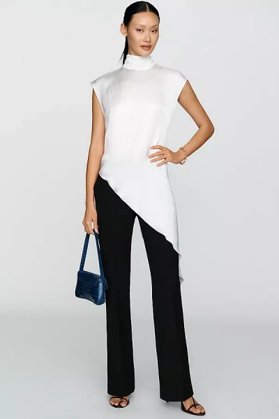 Maeve Slim Flare Trousers Pants In White