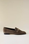 Maeve Slim Leather Loafers In Green