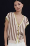 Maeve Slouchy Cardigan Sweater Vest In Multicolor