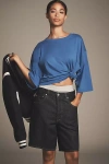 Maeve Slouchy Relaxed Knit Top In Blue