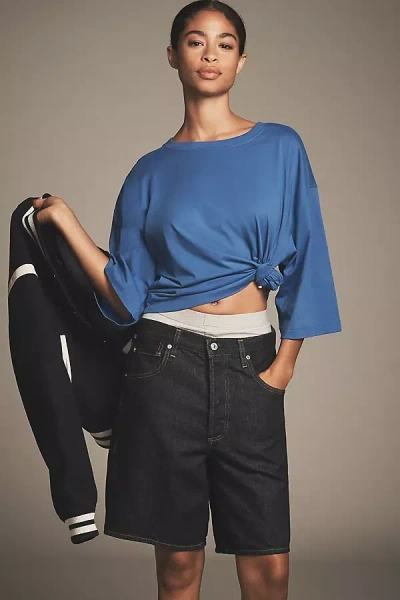 Maeve Slouchy Relaxed Knit Top In Blue
